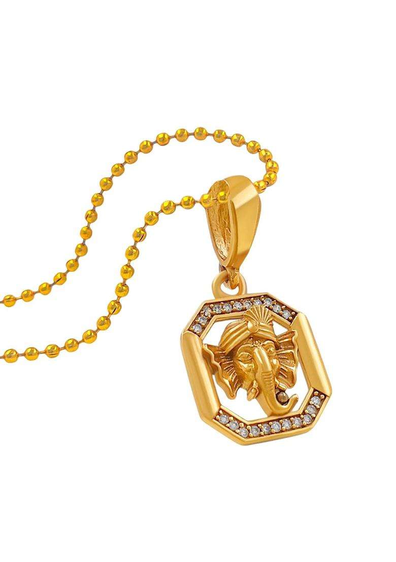 Gold-Plated Contemporary Pendants with Chains for Men | Stylish Party & Everyday Wear | Gift for Him - Indya