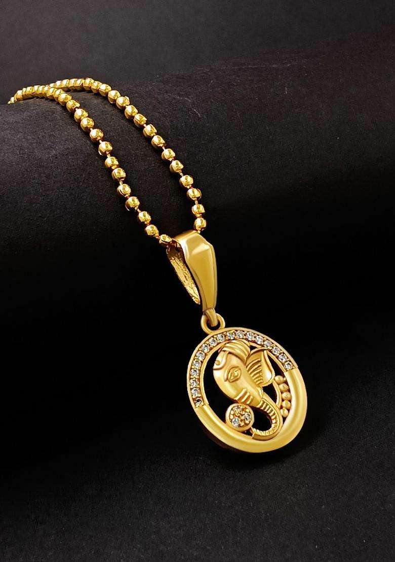Gold-Plated Contemporary Pendants with Chains for Men | Stylish Party & Everyday Wear | Gift for Him - Indya