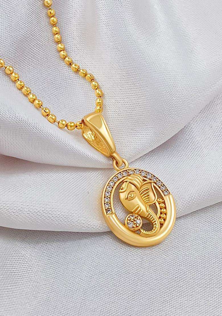 Gold-Plated Contemporary Pendants with Chains for Men | Stylish Party & Everyday Wear | Gift for Him - Indya