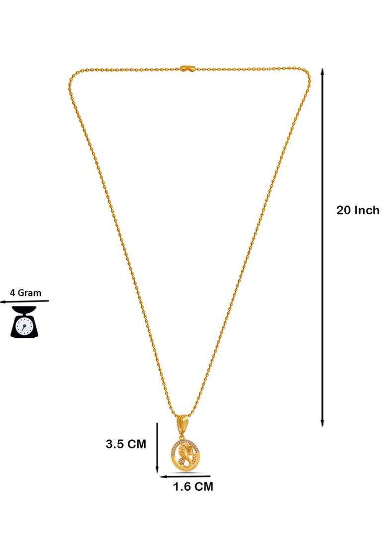 Gold-Plated Contemporary Pendants with Chains for Men | Stylish Party & Everyday Wear | Gift for Him - Indya