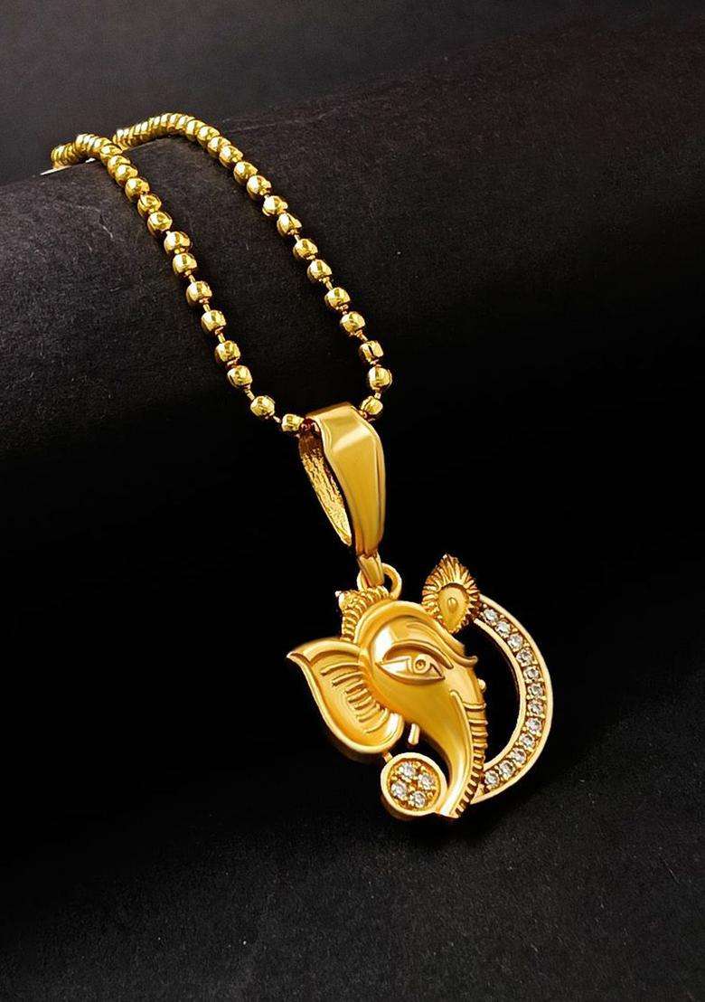 Gold-Plated Quirky Pendants with Chains for Men | Stylish Party & Everyday Wear | Gift for Him - Indya