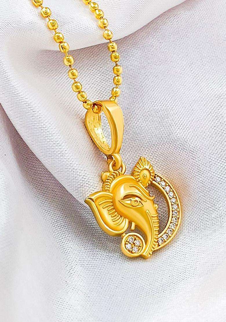 Gold-Plated Quirky Pendants with Chains for Men | Stylish Party & Everyday Wear | Gift for Him - Indya