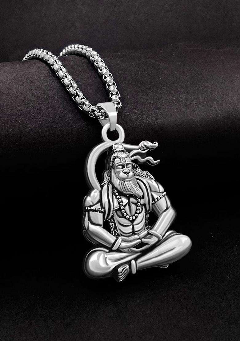 Silver-Plated Contemporary Pendants with Chains for Men | Stylish Party & Everyday Wear | Gift for Him - Indya
