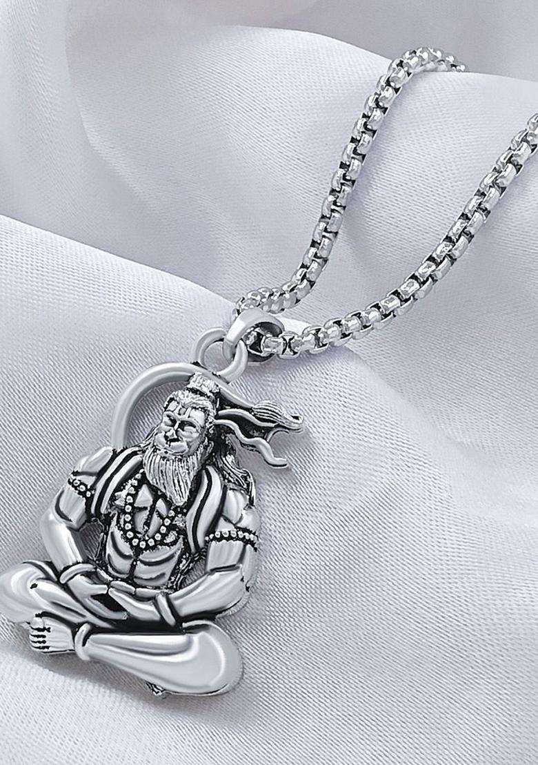 Silver-Plated Contemporary Pendants with Chains for Men | Stylish Party & Everyday Wear | Gift for Him - Indya