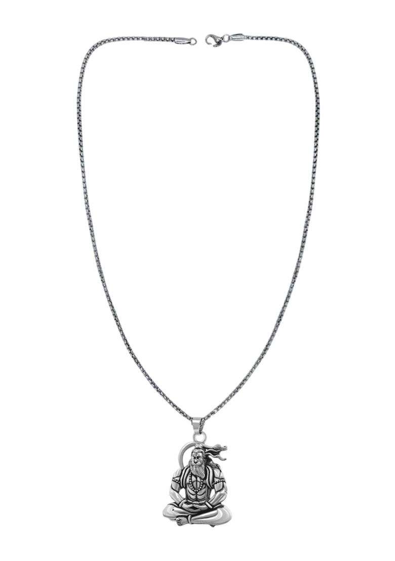 Silver-Plated Contemporary Pendants with Chains for Men | Stylish Party & Everyday Wear | Gift for Him - Indya