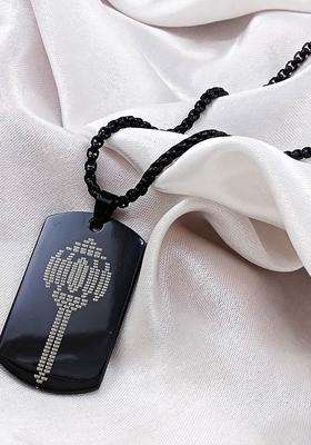 Silver-Plated Square Pendants with Chains for Men | Stylish Party & Everyday Wear | Gift for Him