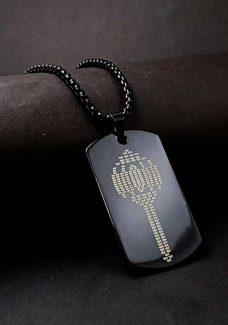 Silver-Plated Square Pendants with Chains for Men | Stylish Party & Everyday Wear | Gift for Him - Indya