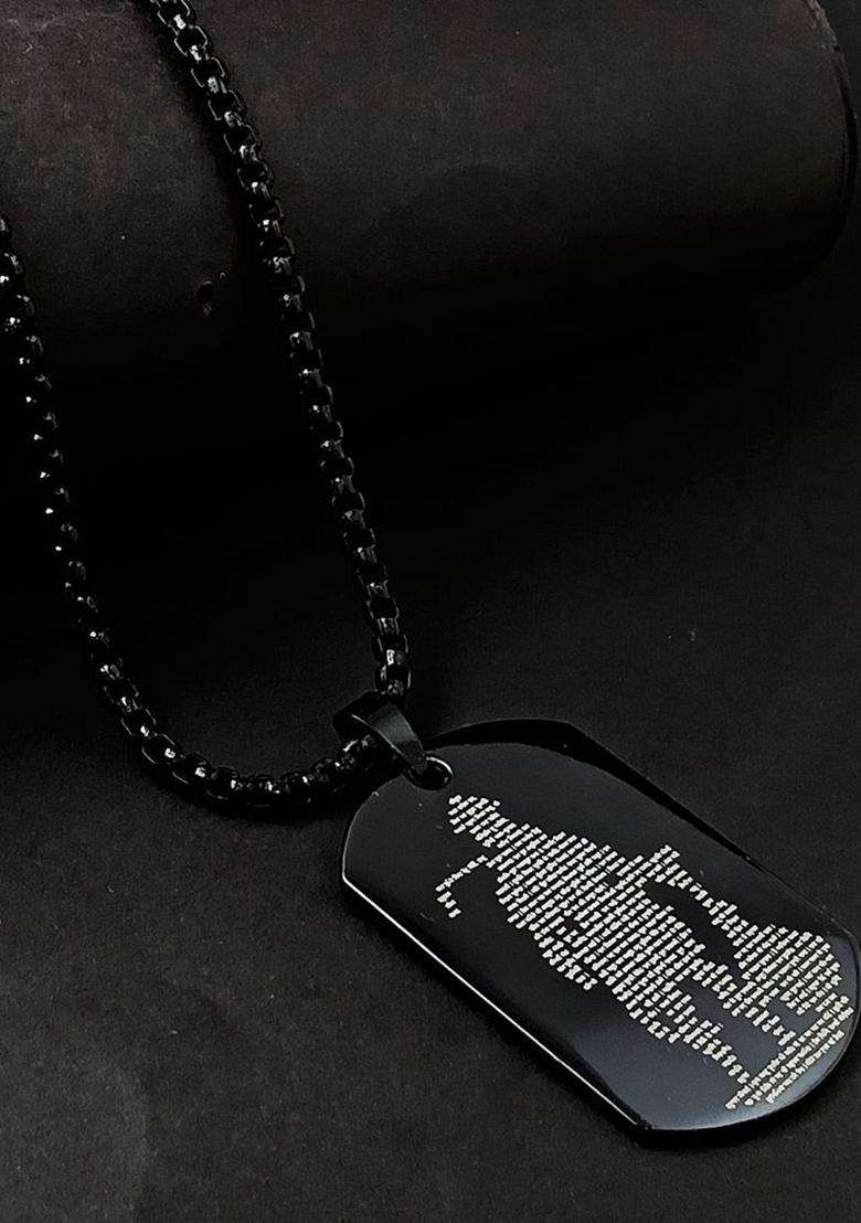 Silver-Plated Oval Pendants with Chains for Men | Stylish Party & Everyday Wear | Gift for Him - Indya