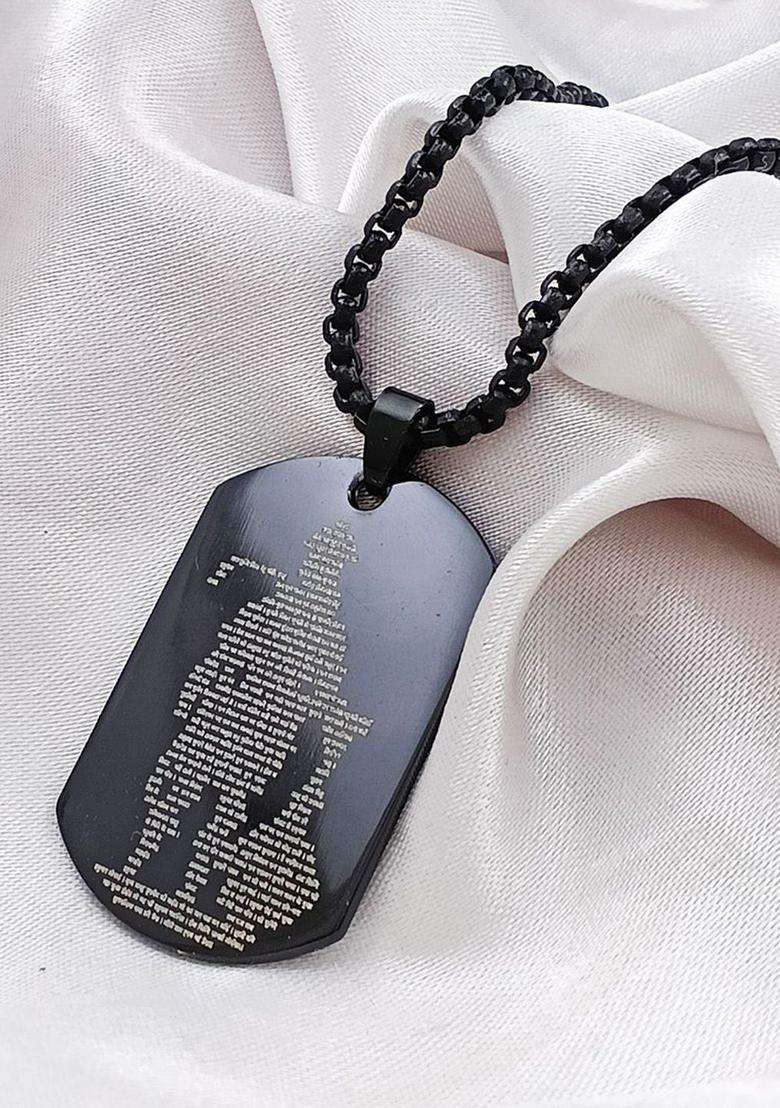Silver-Plated Oval Pendants with Chains for Men | Stylish Party & Everyday Wear | Gift for Him - Indya