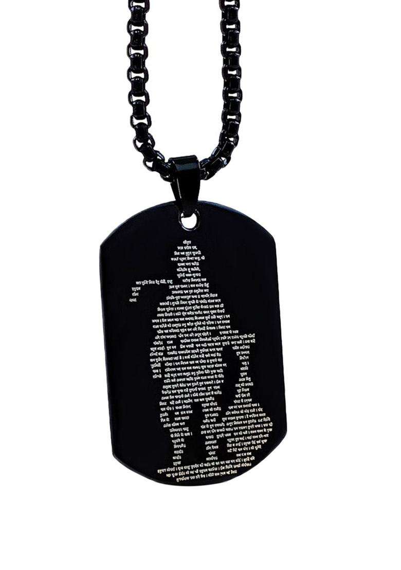 Silver-Plated Oval Pendants with Chains for Men | Stylish Party & Everyday Wear | Gift for Him - Indya