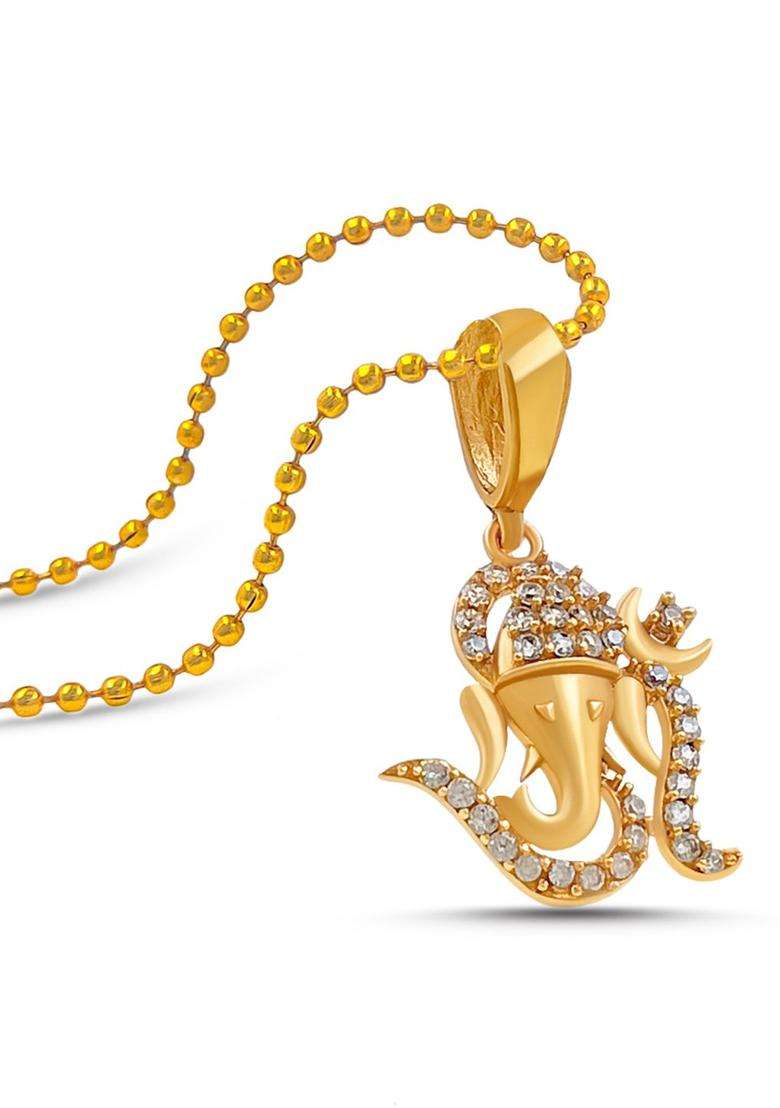 Gold-Plated Contemporary Pendants with Chains for Men | Traditional Temple Jewellery for Wedding & Festive Wear | Gift for Him - Indya