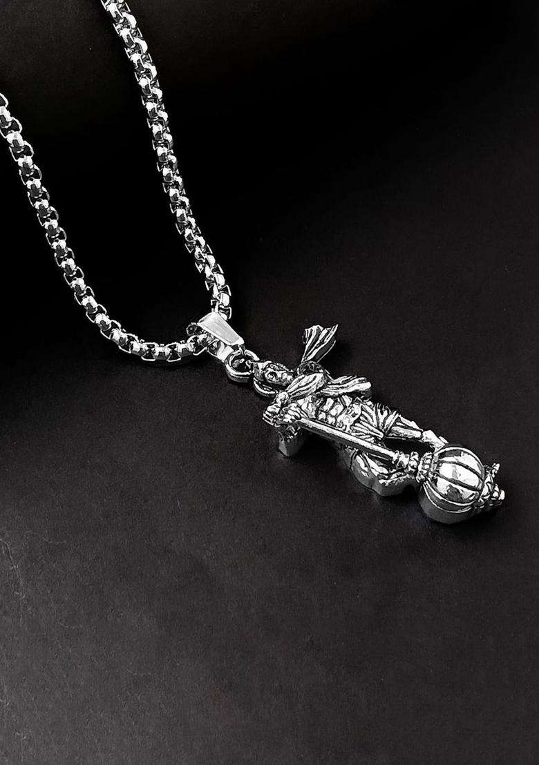 Silver-Plated Quirky Pendants with Chains for Men | Stylish Party & Everyday Wear | Gift for Him - Indya