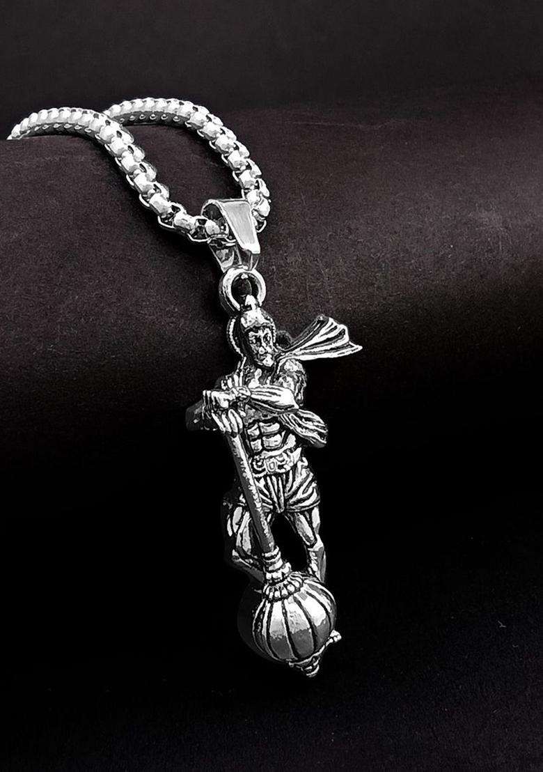 Silver-Plated Quirky Pendants with Chains for Men | Stylish Party & Everyday Wear | Gift for Him - Indya