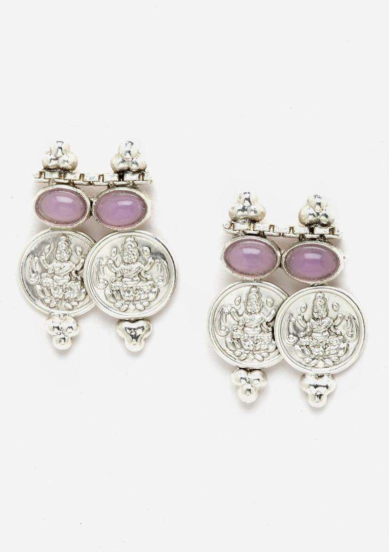 Oxidised Silver-Plated CZ & Pearl Studded Jewellery Set for Women | Traditional Temple Jewellery for Wedding & Festive Wear | Gift for Her - Indya