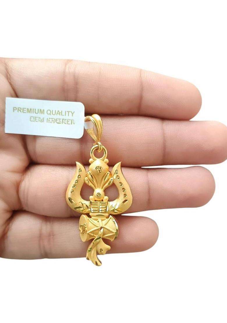 Gold-Plated Geometric Pendants for Men & Women | Traditional Temple Jewellery for Wedding & Festive Wear | Festive Gift - Indya