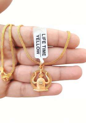 Gold-Plated Circular Pendants with Chains for Men & Women | Traditional Temple Jewellery for Wedding & Festive Wear | Festive Gift
