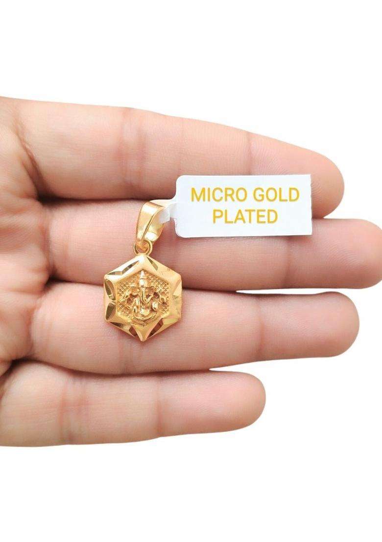 Gold-Plated Geometric Pendants for Men & Women | Traditional Temple Jewellery for Wedding & Festive Wear | Festive Gift - Indya