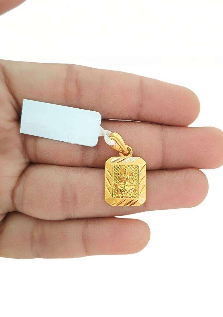 Gold-Plated Geometric Laxmi Ji Pendant for Men & Women | Traditional Temple Jewellery for Wedding & Festive Wear | Festive Gift - Indya