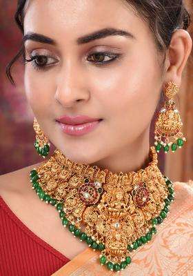 Gold-Plated Green & Pink Kundan Studded Jewellery Set for Women | Stylish Party & Everyday Wear | Gift for Her