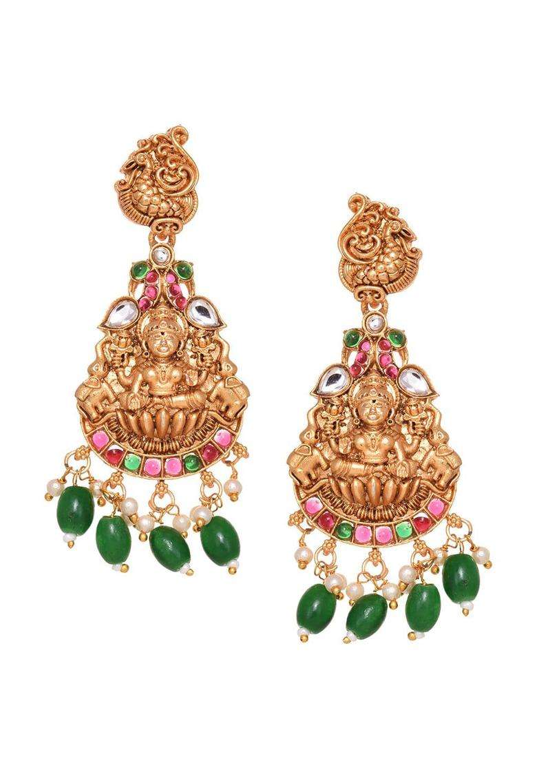 Gold-Plated Green & Pink Kundan Studded Jewellery Set for Women | Stylish Party & Everyday Wear | Gift for Her - Indya
