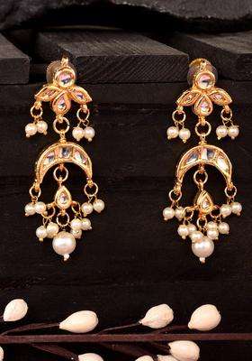 Gold-Toned Contemporary Drop Earrings for Women | Traditional Temple Jewellery for Wedding & Festive Wear | Gift for Her