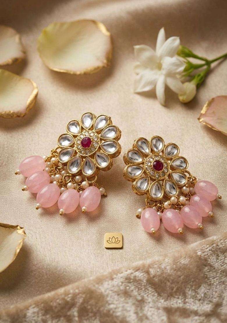Gold-Plated Temple Beaded Necklace and Earrings for Women | Traditional Temple Jewellery for Wedding & Festive Wear | Gift for Her - Indya