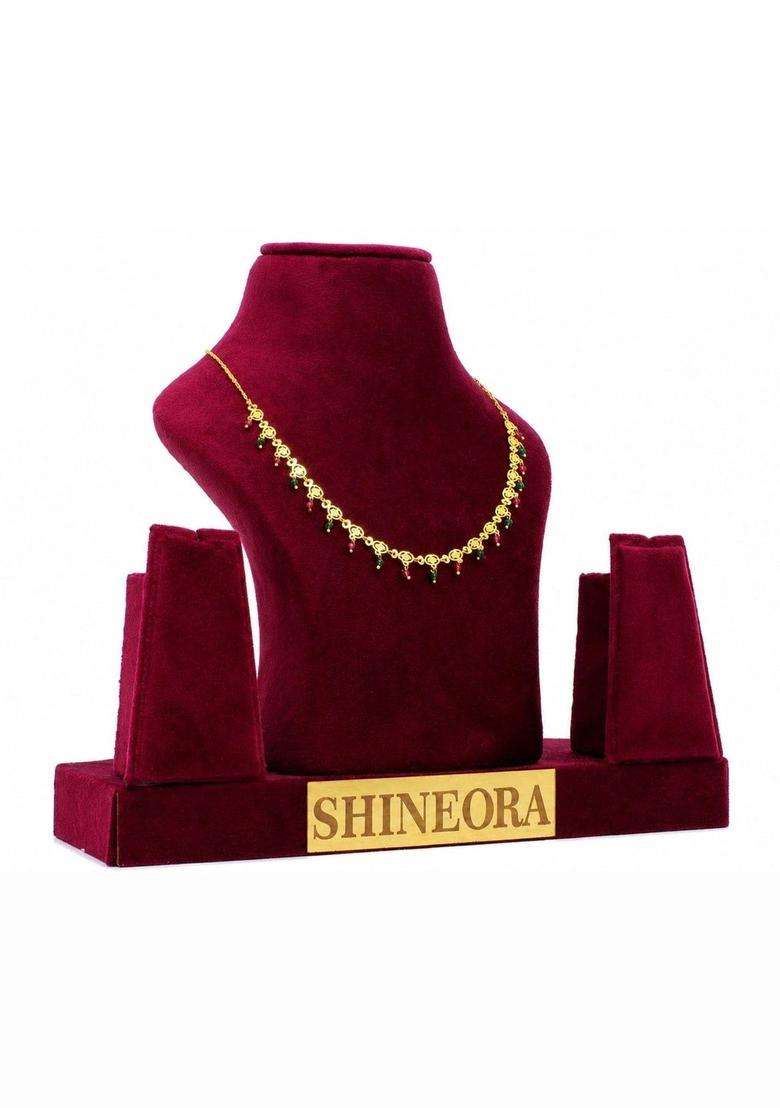 Copper Gold-Plated Temple Necklace for Women | Traditional Temple Jewellery for Wedding & Festive Wear | Gift for Her - Indya