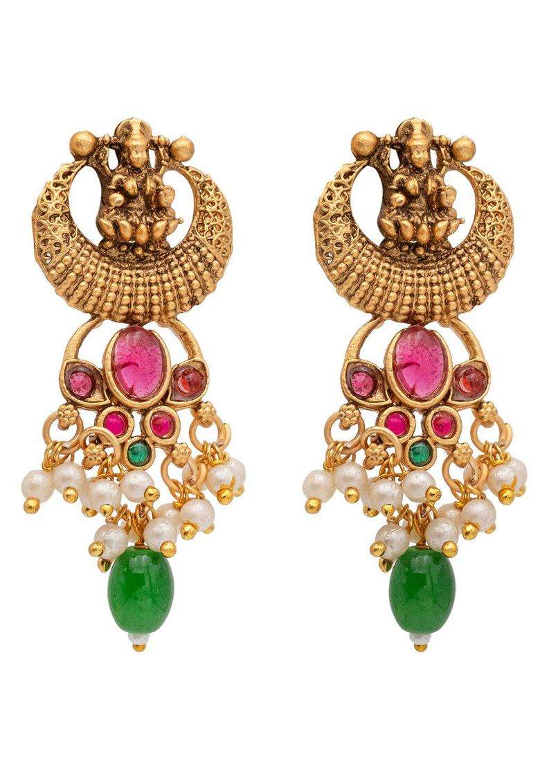 Gold-Plated Temple Necklace Set for Women | Traditional Temple Jewellery for Wedding & Festive Wear | Gift for Her - Indya