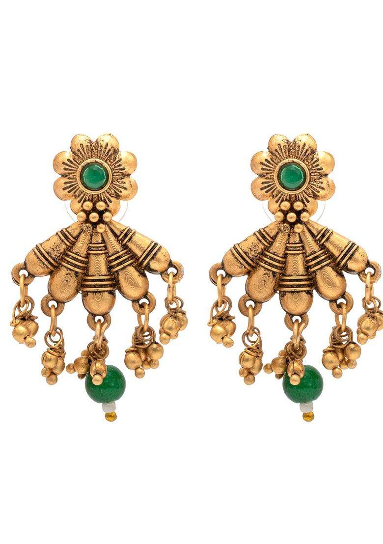 Gold-Plated Kundan & Cubic Zircon-Studded Laxmi Jewellery Set for Women | Traditional Temple Jewellery for Wedding & Festive Wear | Gift for Her - Indya