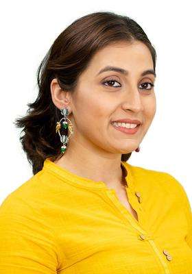 Silver-Plated Cubic Zirconia Studded Oxidised Drop Earrings for Women | Traditional Temple Jewellery for Wedding & Festive Wear | Gift for Her