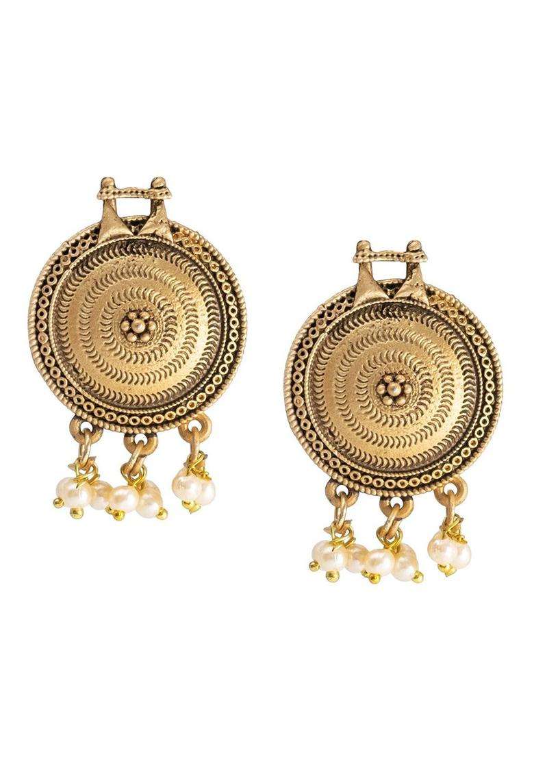 Gold-Plated Cubic Zirconia Stone Studded Jewellery Set for Women | Traditional Temple Jewellery for Wedding & Festive Wear | Gift for Her - Indya