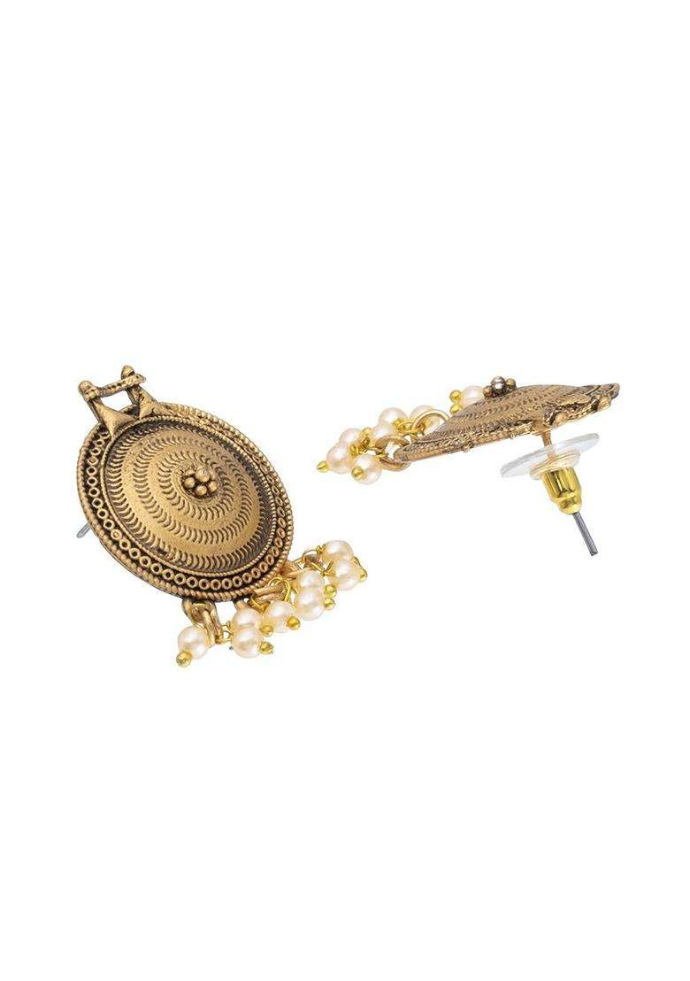 Gold-Plated Cubic Zirconia Studded Jewellery Set for Women | Traditional Temple Jewellery for Wedding & Festive Wear | Gift for Her - Indya