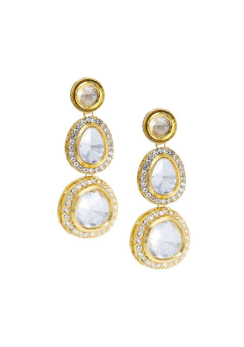 Gold-Plated CZ Stones Studded & Beaded Jewellery Set for Women | Traditional Temple Jewellery for Wedding & Festive Wear | Gift for Her - Indya