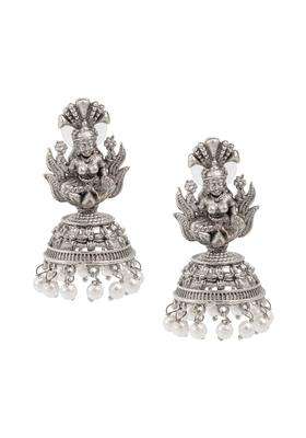 Silver-Plated Contemporary Jhumkas Earrings for Women | Traditional Temple Jewellery for Wedding & Festive Wear | Gift for Her