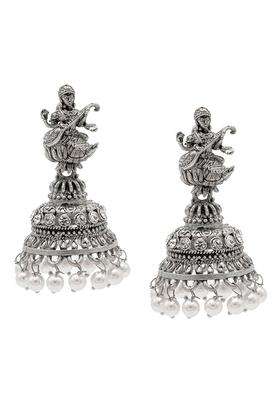 Silver-Plated Classic Jhumkas Earrings for Women | Traditional Temple Jewellery for Wedding & Festive Wear | Gift for Her