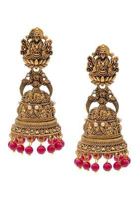 Gold-Plated Classic Jhumkas Earrings for Women | Traditional Temple Jewellery for Wedding & Festive Wear | Gift for Her