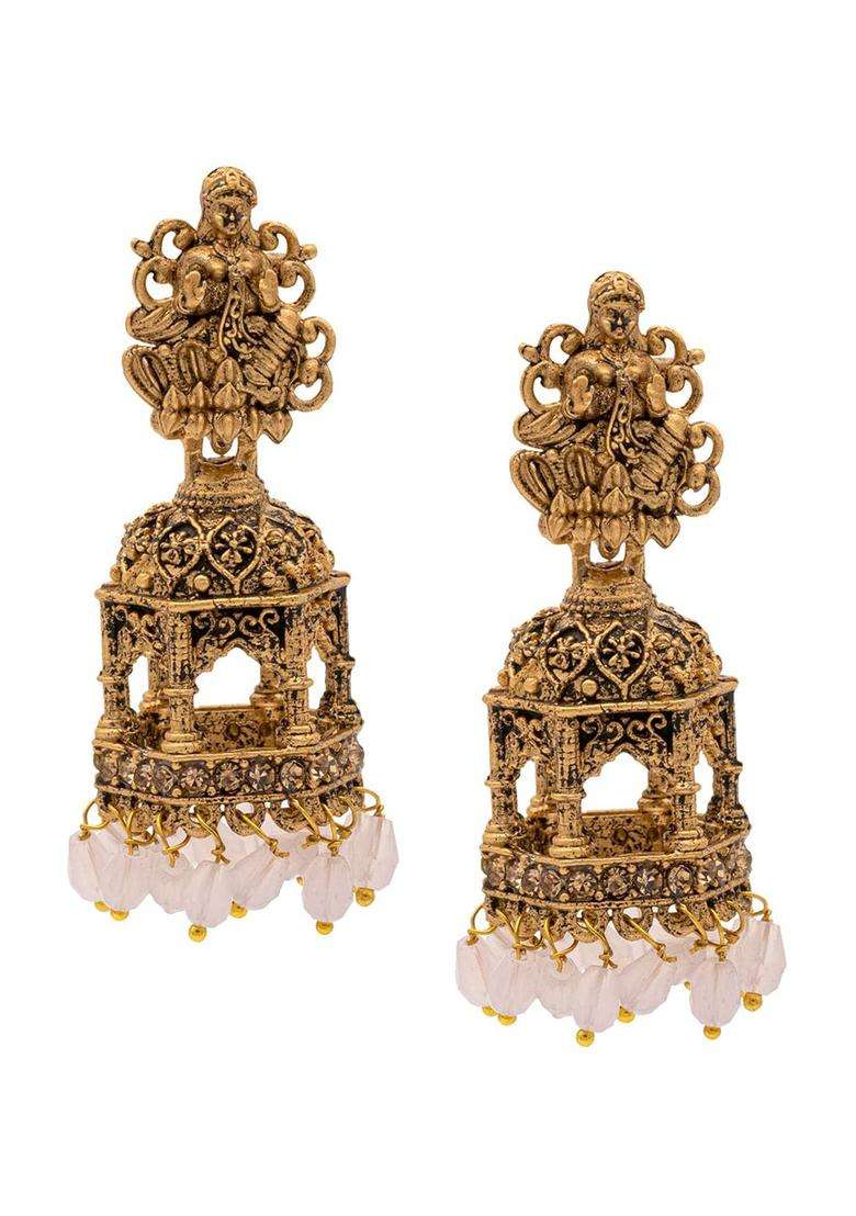 Gold-Plated Classic Jhumkas Earrings for Women | Traditional Temple Jewellery for Wedding & Festive Wear | Gift for Her - Indya