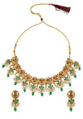 Gold-Plated Temple Necklace Set for Women | Traditional Temple Jewellery for Wedding & Festive Wear | Gift for Her