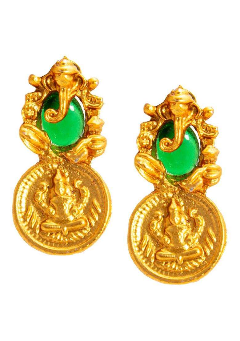 Gold-Plated Temple Choker Stone Studded Jewellery Set for Women | Traditional Temple Jewellery for Wedding & Festive Wear | Gift for Her - Indya