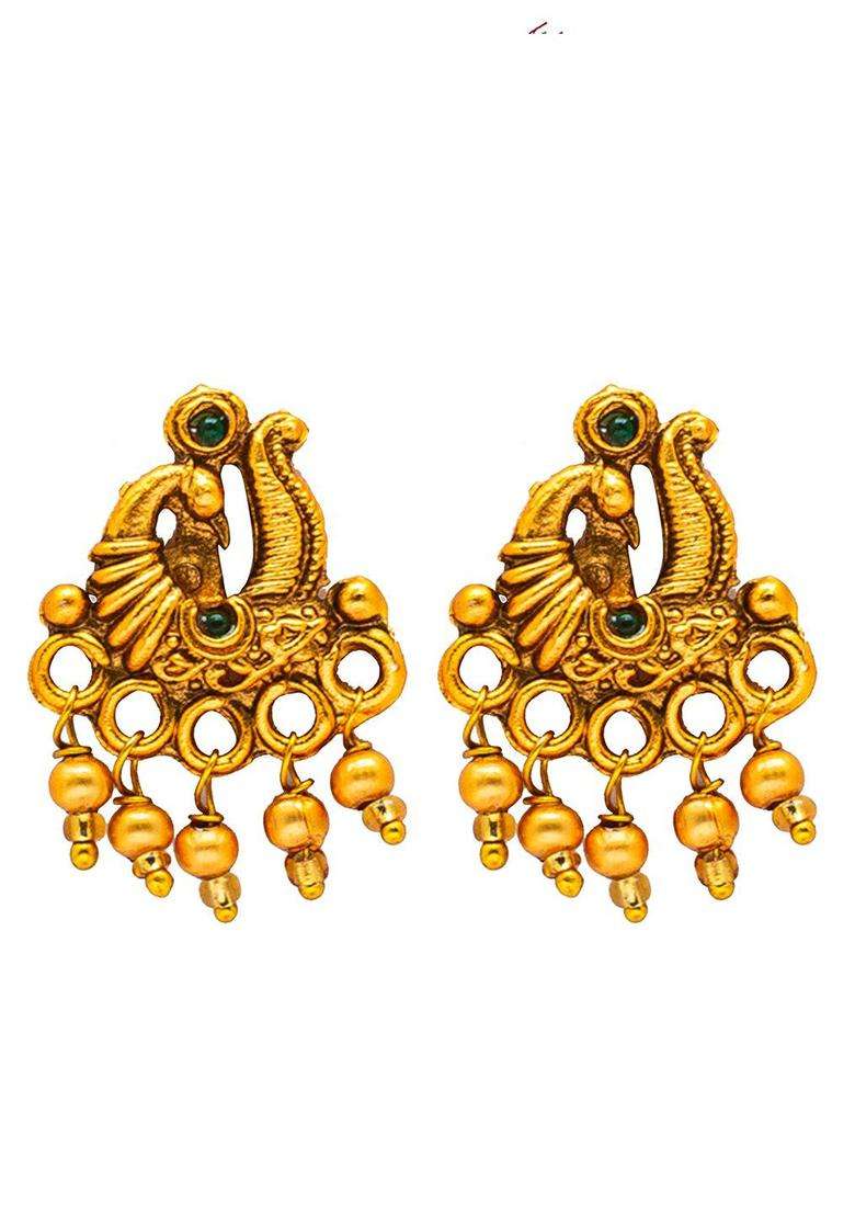 Gold-Plated Traditional Jewellery Set for Women | Traditional Temple Jewellery for Wedding & Festive Wear | Gift for Her - Indya