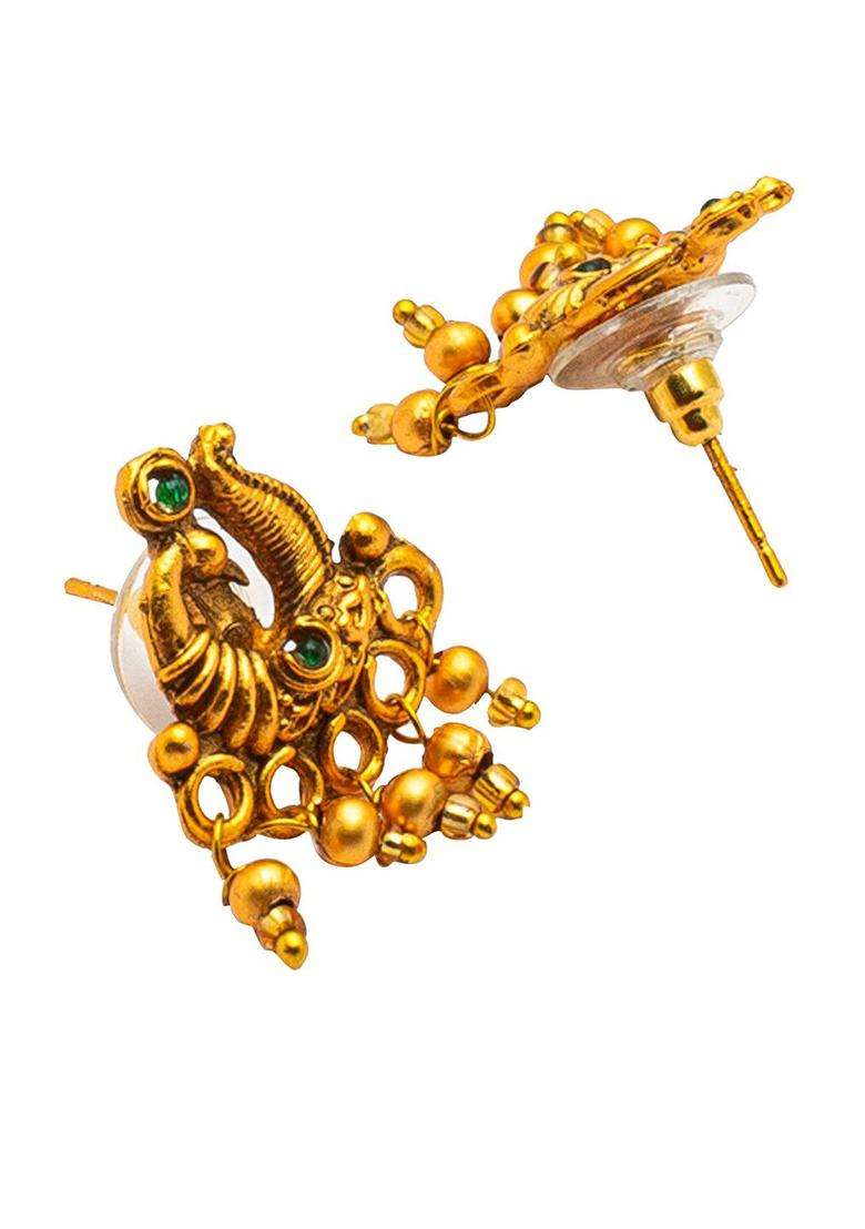 Gold-Plated Traditional Jewellery Set for Women | Traditional Temple Jewellery for Wedding & Festive Wear | Gift for Her - Indya