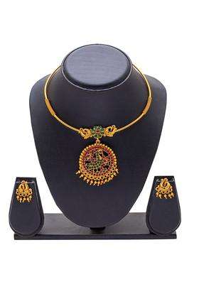 Gold-Plated Traditional Jewellery Set for Women | Traditional Temple Jewellery for Wedding & Festive Wear | Gift for Her