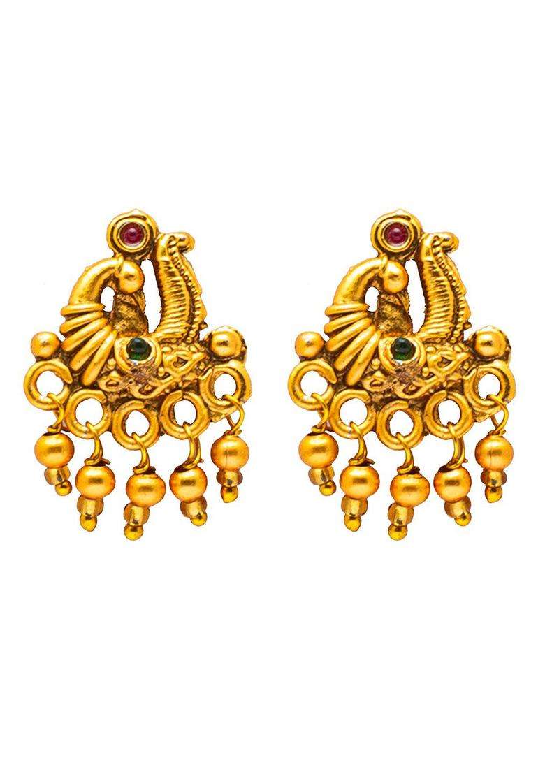 Gold-Plated Traditional Jewellery Set for Women | Traditional Temple Jewellery for Wedding & Festive Wear | Gift for Her - Indya