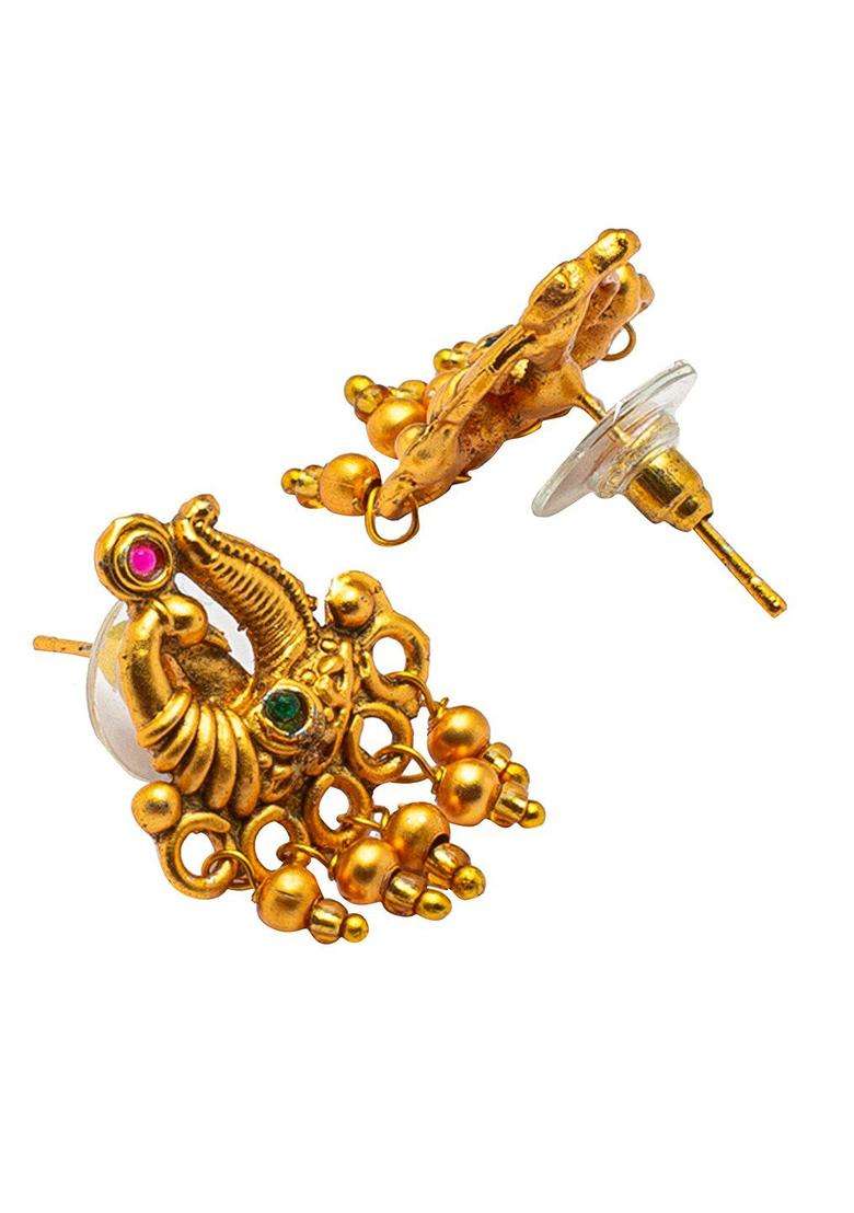 Gold-Plated Traditional Jewellery Set for Women | Traditional Temple Jewellery for Wedding & Festive Wear | Gift for Her - Indya