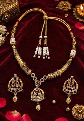Gold-Plated Temple Necklace for Women | Traditional Temple Jewellery for Wedding & Festive Wear | Gift for Her