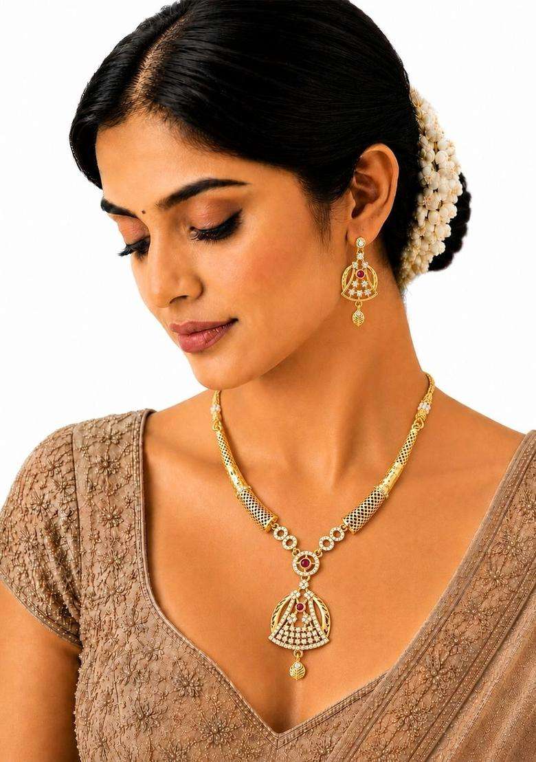 Gold-Plated Temple Necklace for Women | Traditional Temple Jewellery for Wedding & Festive Wear | Gift for Her - Indya