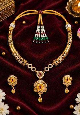 Gold-Plated Temple Necklace for Women | Traditional Temple Jewellery for Wedding & Festive Wear | Gift for Her