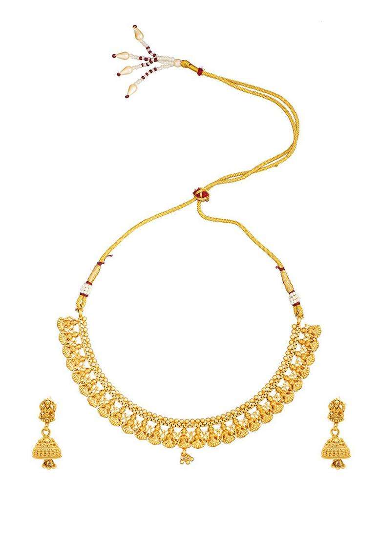 Gold-Plated Temple Jewellery Set for Women | Traditional Temple Jewellery for Wedding & Festive Wear | Gift for Her - Indya