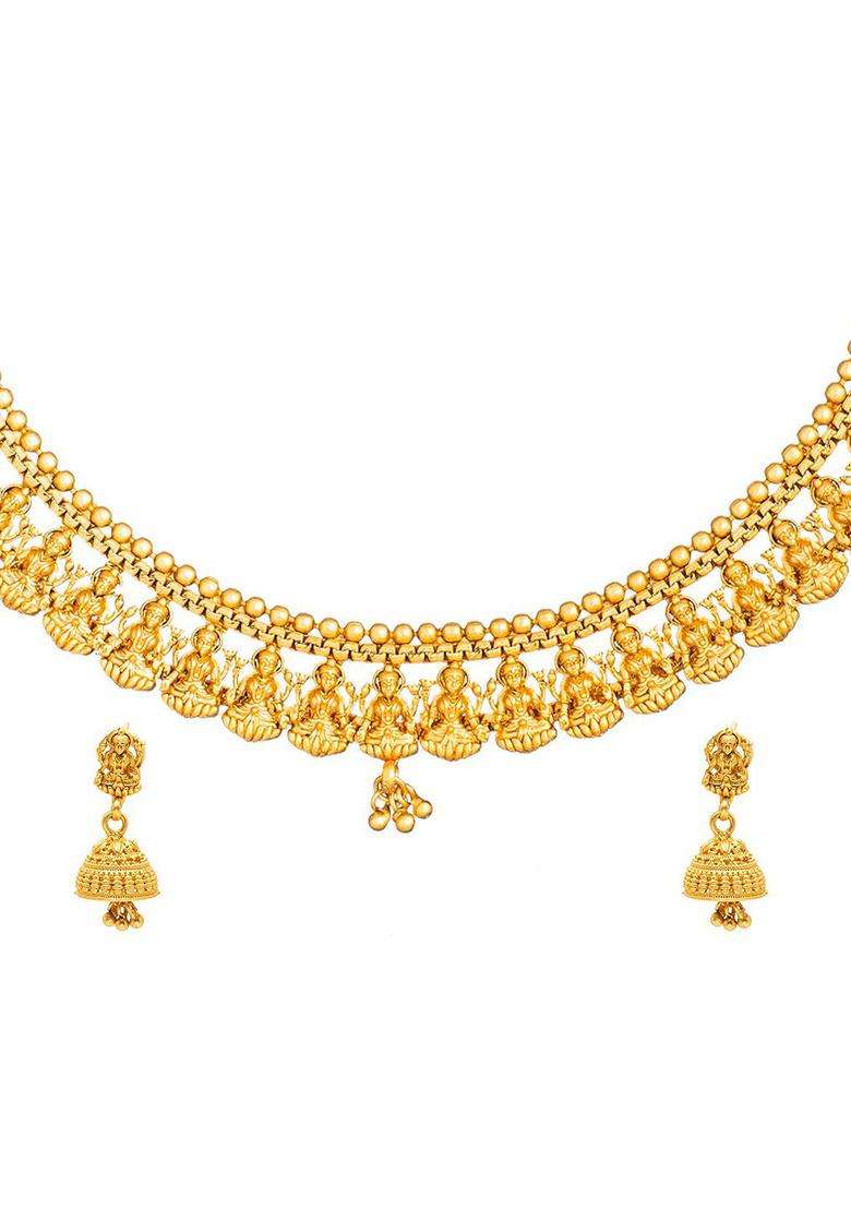 Gold-Plated Temple Jewellery Set for Women | Traditional Temple Jewellery for Wedding & Festive Wear | Gift for Her - Indya