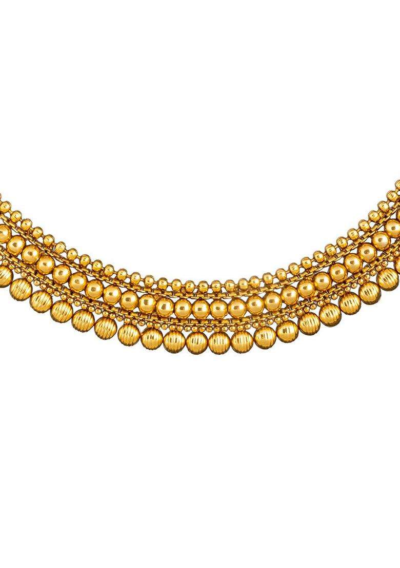 Brass Gold-Plated Temple Necklace Set for Women | Traditional Temple Jewellery for Wedding & Festive Wear | Gift for Her - Indya